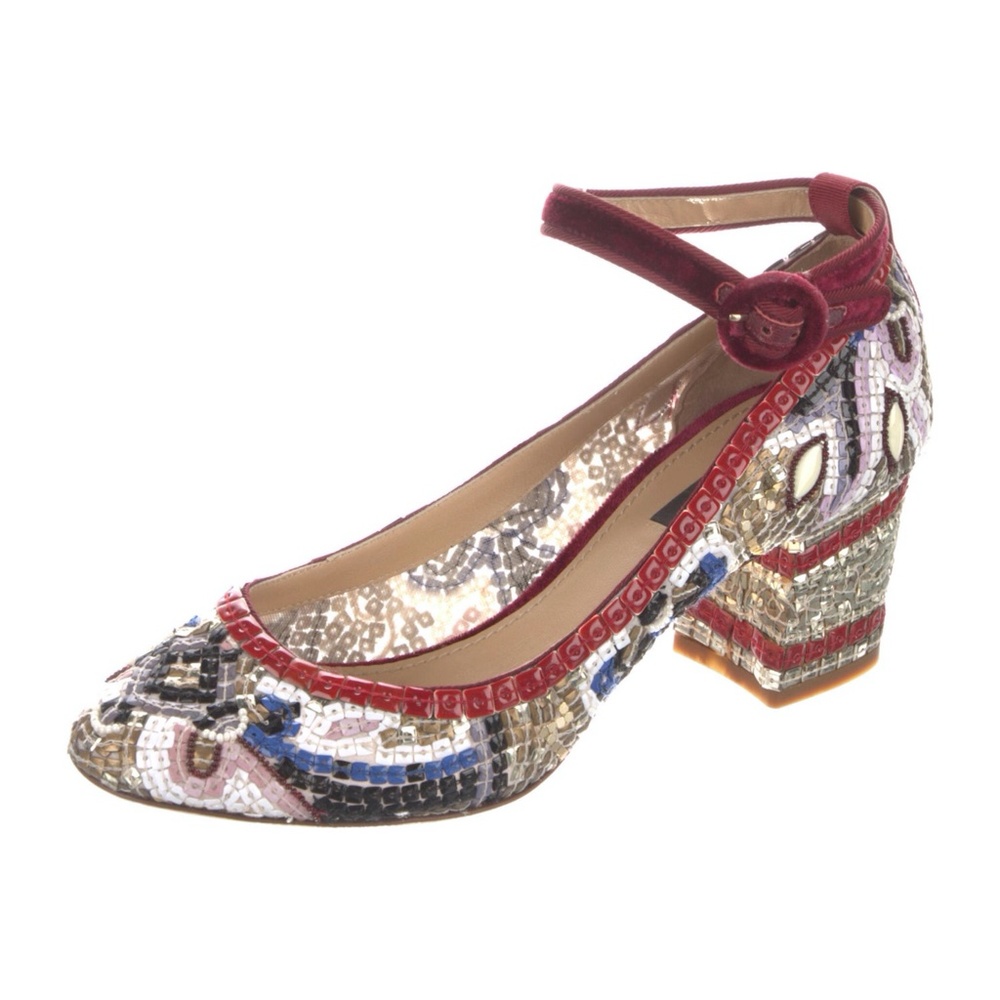 Dolce Gabbana   Sequin EMBELLISED   Roman  Mosaic Motif   Pumps IT 37